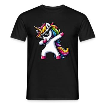 Licorne à pois surprise Rainbow Girl - T-shirt homme - noir - Devant - AI Model Male 178 light (178cm)