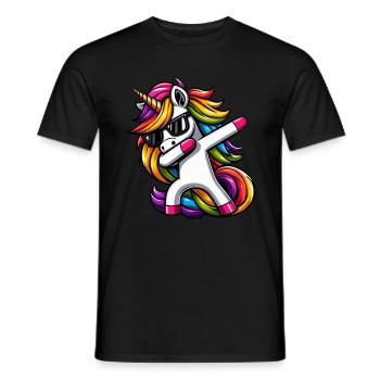 Licorne à pois surprise Rainbow Girl - T-shirt homme - noir - Devant - AI Model Male 178 light (178cm)