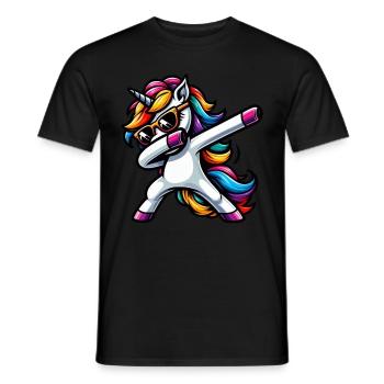Licorne à pois surprise Rainbow Girl - T-shirt homme - noir - Devant - AI Model Male 178 light (178cm)