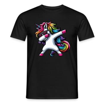 Einhorn Tupfende Überraschung Regenbogenmädchen - Männer T-Shirt - Schwarz - Vorne - AI Model Male 178 light (178cm)