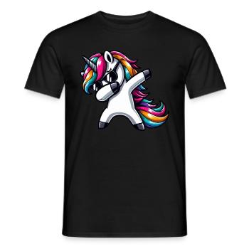 Licorne à pois surprise Rainbow Girl - T-shirt homme - noir - Devant - AI Model Male 178 light (178cm)