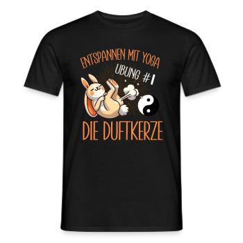 Entspannen mit Yoga Hase Lustig Meditation Übung - Männer T-Shirt - Schwarz - Vorne - AI Model Male 178 light (178cm)