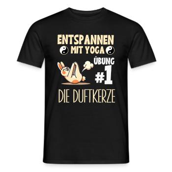 Entspannen mit Yoga Hase Lustig Meditation Übung - Männer T-Shirt - Schwarz - Vorne - AI Model Male 178 light (178cm)