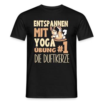 Entspannen mit Yoga Hase Lustig Meditation Übung - Männer T-Shirt - Schwarz - Vorne - AI Model Male 178 light (178cm)