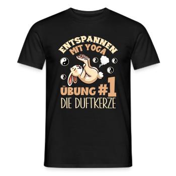 Relaxing with Yoga Bunny Funny Meditation Exercise - Men's T-Shirt - black - Front - AI Model Male 178 light (178cm)
