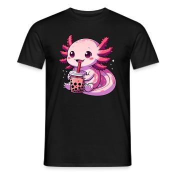 Axolotl Boba Thé Buvant Otaku Anime Lover - T-shirt homme - noir - Devant - AI Model Male 178 light (178cm)