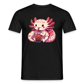 Axolotl Boba Thé Buvant Otaku Anime Lover - T-shirt homme - noir - Devant - AI Model Male 178 light (178cm)