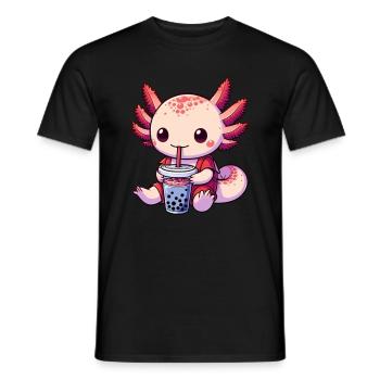 Axolotl Boba Thé Buvant Otaku Anime Lover - T-shirt homme - noir - Devant - AI Model Male 178 light (178cm)