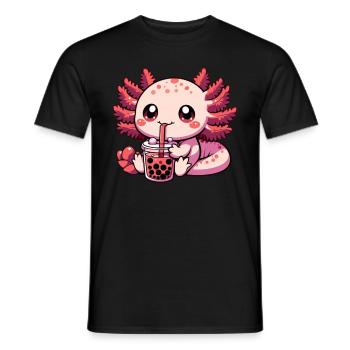 Axolotl Boba Thé Buvant Otaku Anime Lover - T-shirt homme - noir - Devant - AI Model Male 178 light (178cm)