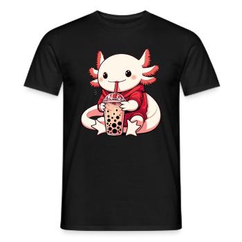 Axolotl Boba Thé Buvant Otaku Anime Lover - T-shirt homme - noir - Devant - AI Model Male 178 light (178cm)