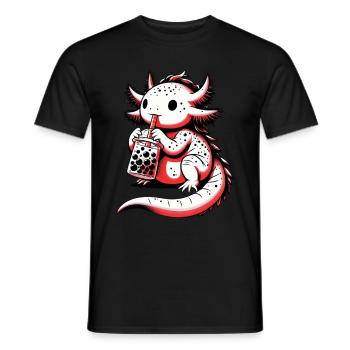 Axolotl Boba Thé Buvant Otaku Anime Lover - T-shirt homme - noir - Devant - AI Model Male 178 light (178cm)