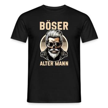 Bad Old Man Motorcycle Biker Saying Funny - Men's T-Shirt - black - Front - AI Model Male 178 light (178cm)