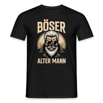 Bad Old Man Motorcycle Biker Saying Funny - Men's T-Shirt - black - Front - AI Model Male 178 light (178cm)