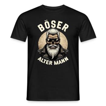 Bad Old Man Motorcycle Biker Saying Funny - Men's T-Shirt - black - Front - AI Model Male 178 light (178cm)