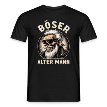 Bad Old Man Motorcycle Biker Saying Funny - Men's T-Shirt - black - Front - AI Model Male 178 light (178cm)