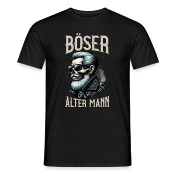 Bad Old Man Motorcycle Biker Saying Funny - Men's T-Shirt - black - Front - AI Model Male 178 light (178cm)