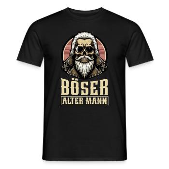 Bad Old Man Motorcycle Biker Saying Funny - Men's T-Shirt - black - Front - AI Model Male 178 light (178cm)