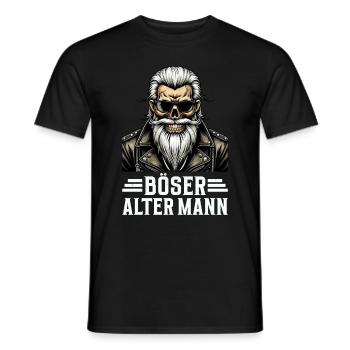 Bad Old Man Motorcycle Biker Saying Funny - Men's T-Shirt - black - Front - AI Model Male 178 light (178cm)