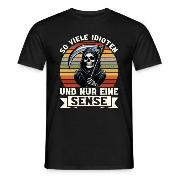 So many idiots and just a scythe of sarcasm - Men's T-Shirt - black - Front - AI Model Male 178 light (178cm)