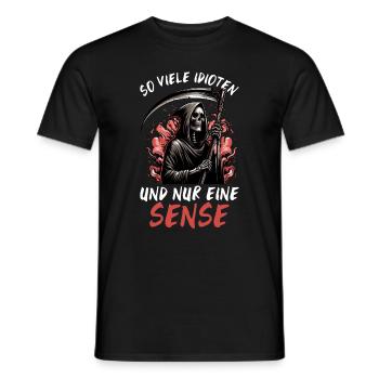 So many idiots and just a scythe of sarcasm - Men's T-Shirt - black - Front - AI Model Male 178 light (178cm)