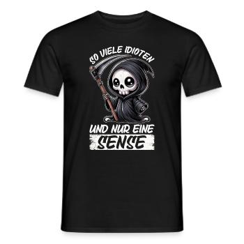 So many idiots and just a scythe of sarcasm - Men's T-Shirt - black - Front - AI Model Male 178 light (178cm)
