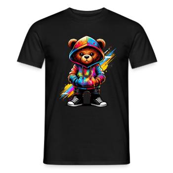 Hip Hop Teddybär Bunte Urban Rap Music - Männer T-Shirt - Schwarz - Vorne - AI Model Male 178 light (178cm)