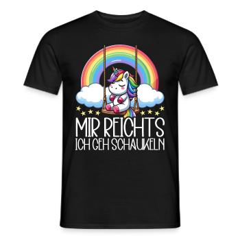 J’en ai assez, je vais me balancer, licorne drôle - T-shirt homme - noir - Devant - AI Model Male 178 light (178cm)