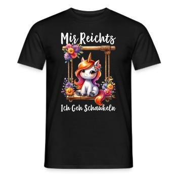 J’en ai assez, je vais me balancer, licorne drôle - T-shirt homme - noir - Devant - AI Model Male 178 light (178cm)