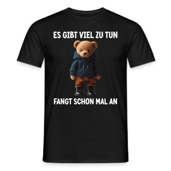 There's a lot to do Get started Teddy Bear - Men's T-Shirt - black - Front - AI Model Male 178 light (178cm)