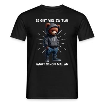 There's a lot to do Get started Teddy Bear - Men's T-Shirt - black - Front - AI Model Male 178 light (178cm)