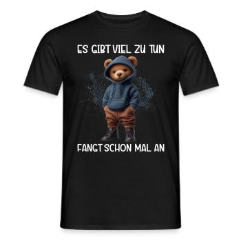 There's a lot to do Get started Teddy Bear - Men's T-Shirt - black - Front - AI Model Male 178 light (178cm)