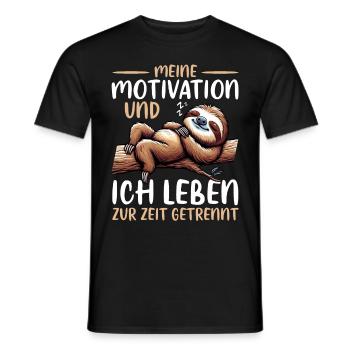 Ma motivation et moi vivons actuellement séparément - T-shirt homme - noir - Devant - AI Model Male 178 light (178cm)