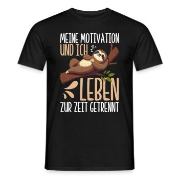 Ma motivation et moi vivons actuellement séparément - T-shirt homme - noir - Devant - AI Model Male 178 light (178cm)