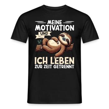 Ma motivation et moi vivons actuellement séparément - T-shirt homme - noir - Devant - AI Model Male 178 light (178cm)