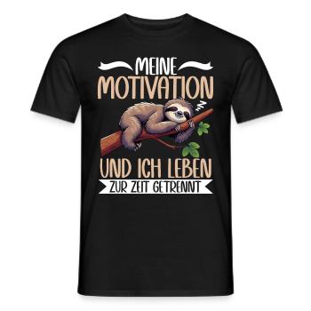 Ma motivation et moi vivons actuellement séparément - T-shirt homme - noir - Devant - AI Model Male 178 light (178cm)