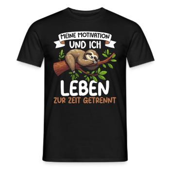 Ma motivation et moi vivons actuellement séparément - T-shirt homme - noir - Devant - AI Model Male 178 light (178cm)