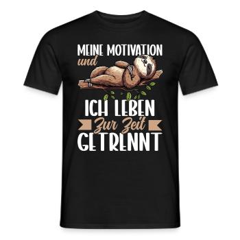 Ma motivation et moi vivons actuellement séparément - T-shirt homme - noir - Devant - AI Model Male 178 light (178cm)