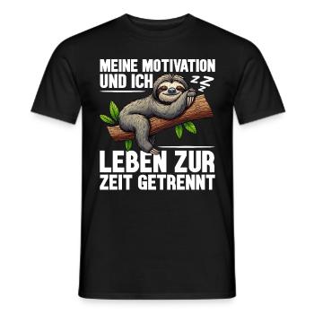 Ma motivation et moi vivons actuellement séparément - T-shirt homme - noir - Devant - AI Model Male 178 light (178cm)