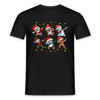Dabbing Santa Elf Christmas Squad Boys Girls - Men's T-Shirt - black - Front - AI Model Male 178 light (178cm)