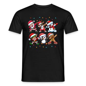 Dabbing Santa Elf Christmas Squad Boys Girls - Men's T-Shirt - black - Front - AI Model Male 178 light (178cm)