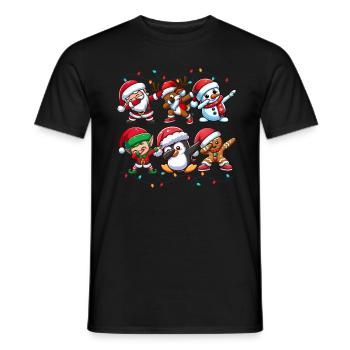 Dabbing Santa Elf Christmas Squad Boys Girls - Men's T-Shirt - black - Front - AI Model Male 178 light (178cm)
