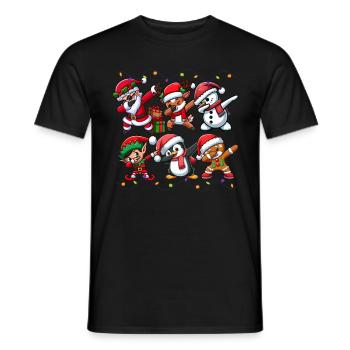 Dabbing Santa Elf Christmas Squad Boys Girls - Men's T-Shirt - black - Front - AI Model Male 178 light (178cm)
