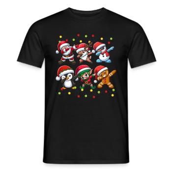 Dabbing Santa Elf Christmas Squad Boys Girls - Men's T-Shirt - black - Front - AI Model Male 178 light (178cm)
