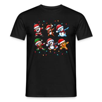 Dabbing Santa Elf Christmas Squad Boys Girls - Men's T-Shirt - black - Front - AI Model Male 178 light (178cm)