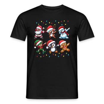 Dabbing Santa Elf Christmas Squad Boys Girls - Men's T-Shirt - black - Front - AI Model Male 178 light (178cm)