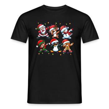 Dabbing Santa Elf Christmas Squad Boys Girls - Men's T-Shirt - black - Front - AI Model Male 178 light (178cm)