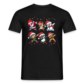 Dabbing Santa Elf Christmas Squad Boys Girls - Men's T-Shirt - black - Front - AI Model Male 178 light (178cm)