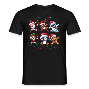 Dabbing Santa Elf Christmas Squad Boys Girls - Men's T-Shirt - black - Front - AI Model Male 178 light (178cm)