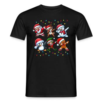 Dabbing Santa Elf Christmas Squad Boys Girls - Men's T-Shirt - black - Front - AI Model Male 178 light (178cm)