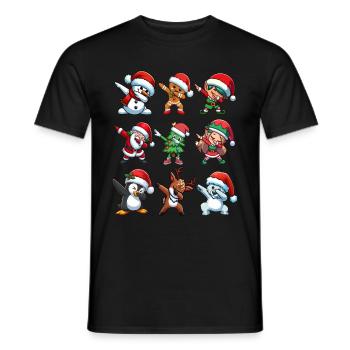 Dabbing Santa Elf Christmas Dance Squad Trendy - Men's T-Shirt - black - Front - AI Model Male 178 light (178cm)